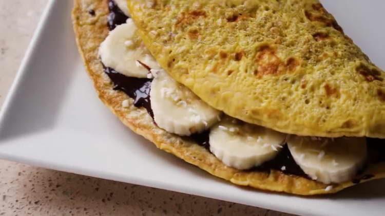 pancake di farina d'avena con cioccolato