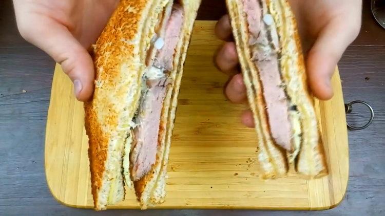 Hakbang sa hakbang na recipe ng sandwich na may larawan