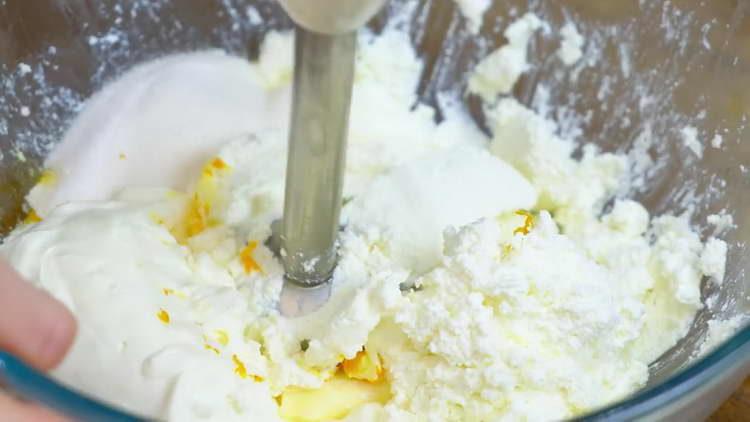 mescolare ricotta e scorza